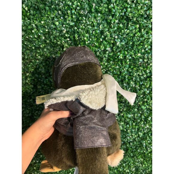 Hosung Monkey Hand Puppet Brown Aviator Jacket and Goggles Chimp Plush Puppet NW - Picture 9 of 10